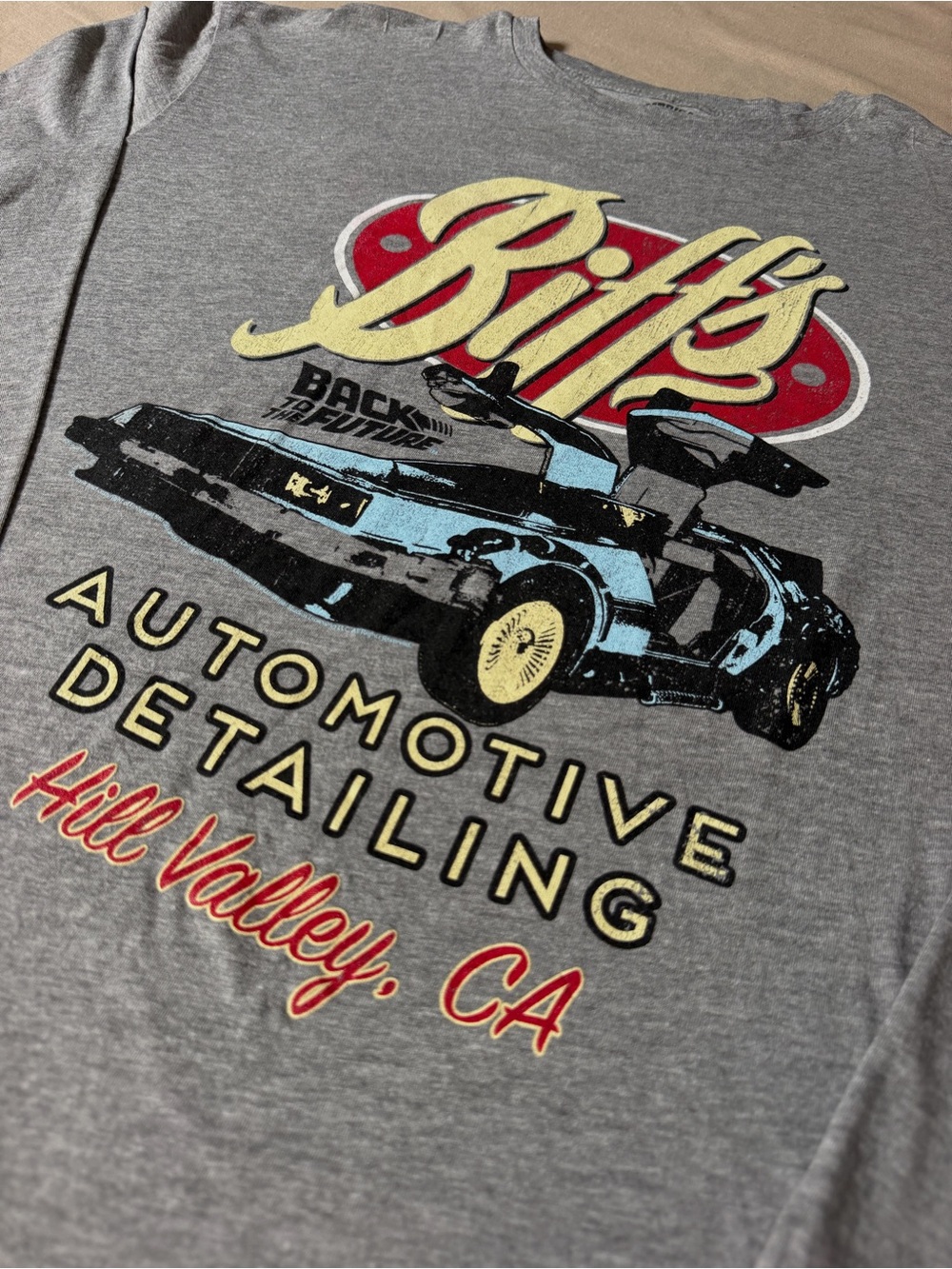 Biff's Gray Automotive Graphic Short Sleeve Tee